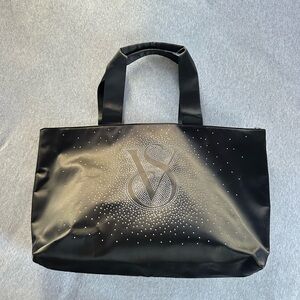 Victoria's Secret Black Tote with Silver Details